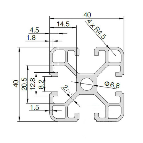 4040铝型材4040铝型材流水线3030框架铝材方管型材4040铝合金型