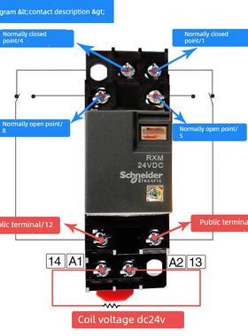 原装正品施耐德中间继电器RXM2LB2BD4AB2P72AB2BD DC24AC230DC12V