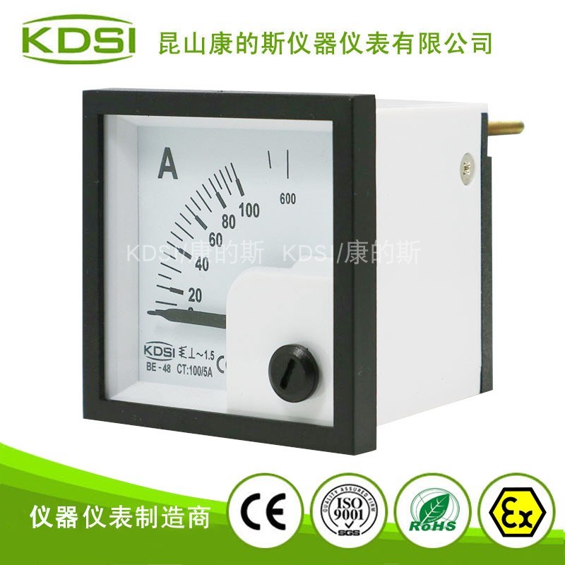 KDSI厂家供应BE-48 AC100/5A 低电流配电柜仪表 指针式安培表