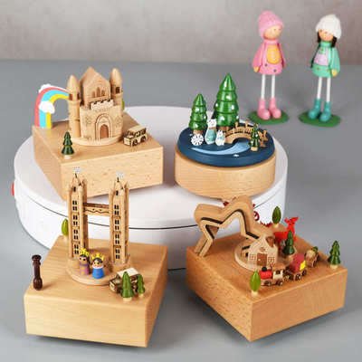 Business Gift Wooden Music Box Tanabata Childrens Day Castl