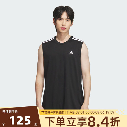 adidas阿迪达斯男女同款百搭黑色篮球健身运动无袖T恤背心KE5906