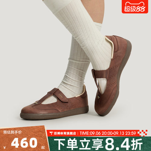 adidas阿迪达斯三叶草女鞋SAMBA魔术贴玛丽珍休闲T头鞋板鞋HP7130