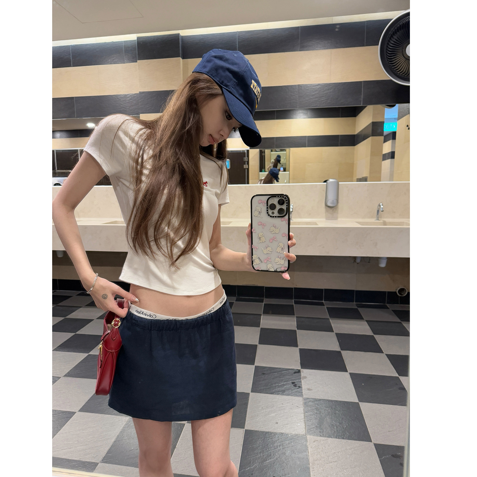 100%亚麻松弛花苞半裙裙裤图片