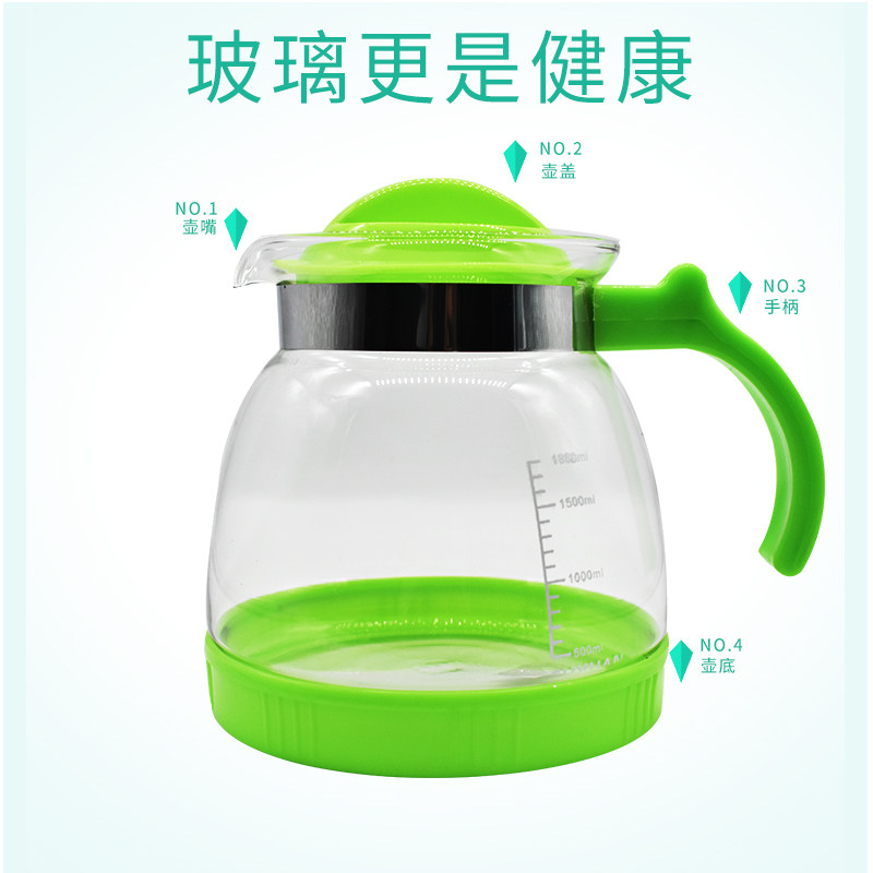 富源透明凉水壶玻璃冷热防爆家用冷水壶