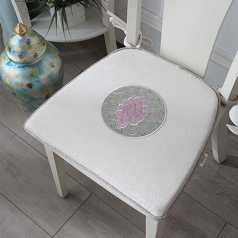 刺绣餐椅垫马蹄形坐垫家用椅子垫中式欧式实木餐桌椅垫防滑可拆洗