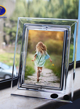 捷克进口BOHEMIA水晶玻璃相框摆台2寸6寸7寸照片奖状框摆件