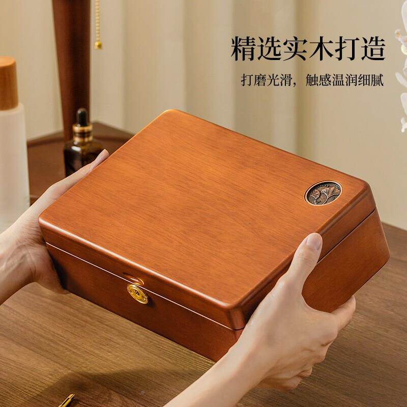 实木首盒功能结婚礼物耳钉项链人饰节收纳多盒高情档精致403防氧
