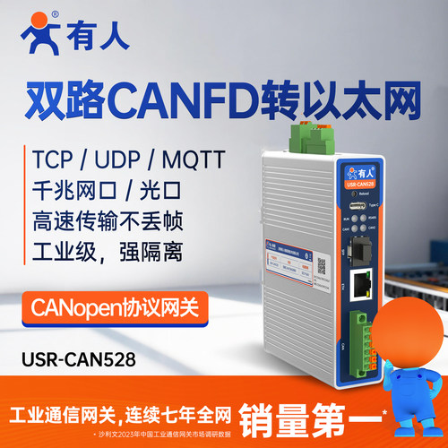 有人CANopen协议网关隔离中继器