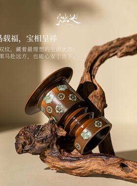 烛也宝相花焚香炉家用托香香薰香炉线香底座摆件烛也-龙香禅意中