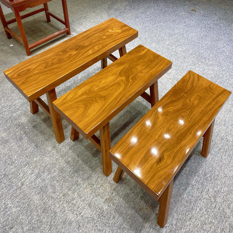 柚木长条凳子柚木王实木长板凳大板餐桌奥坎巴花黄花梨椅子原木