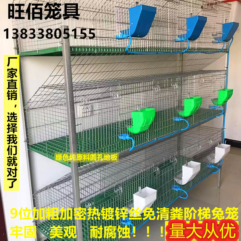 兔笼 养殖9位种兔笼子加粗加密免清粪热镀锌兔子笼母繁殖大子母笼