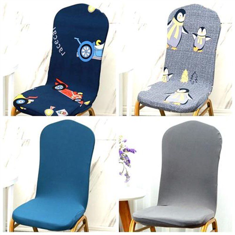 Q4Y4弹力通用餐桌椅子套罩歺厅垫圆靠背铁宴会议酒店办公弧形板凳图片