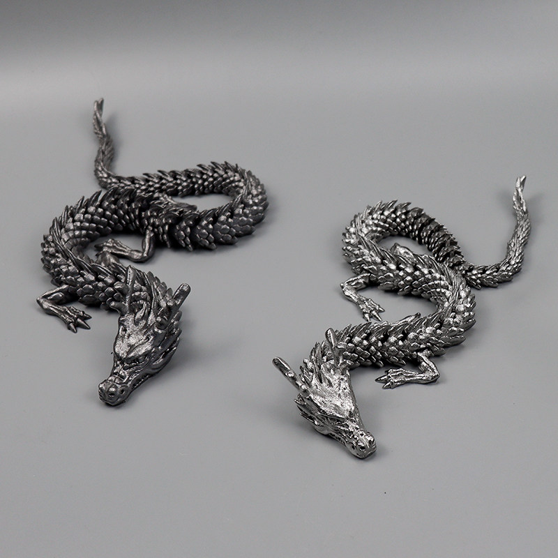 金属3D打印一体可活动不锈钢龙形摆件铝合金工艺品