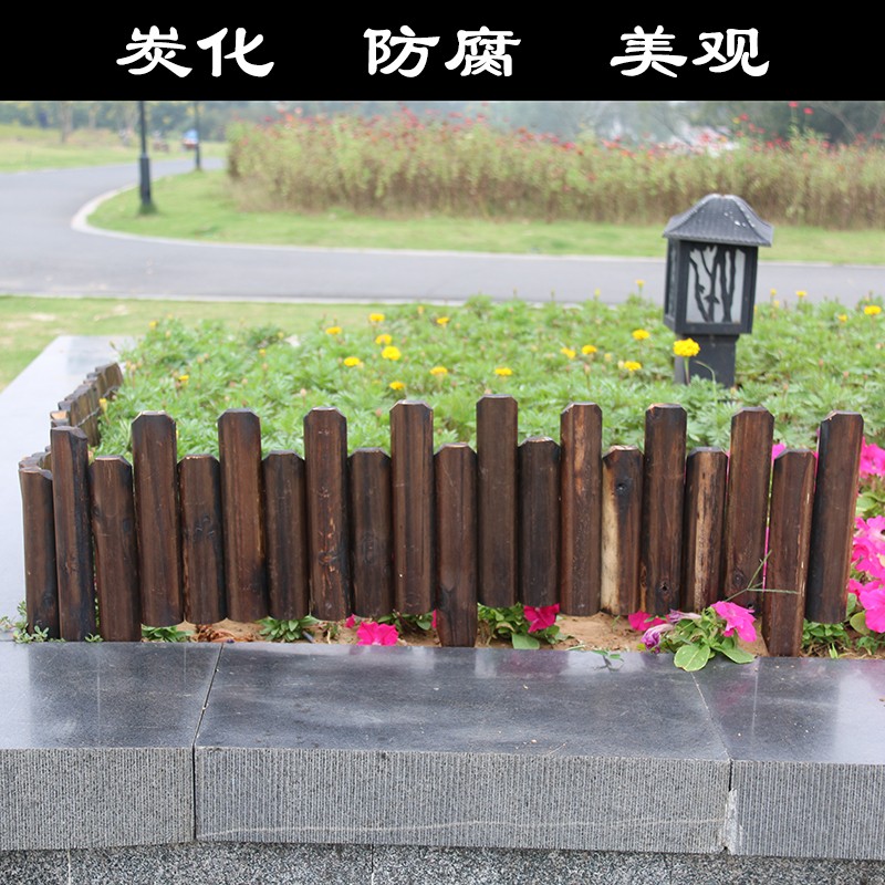户外防腐木栅栏插地木桩围栏室外花园装饰护栏庭院碳化实木篱笆墙