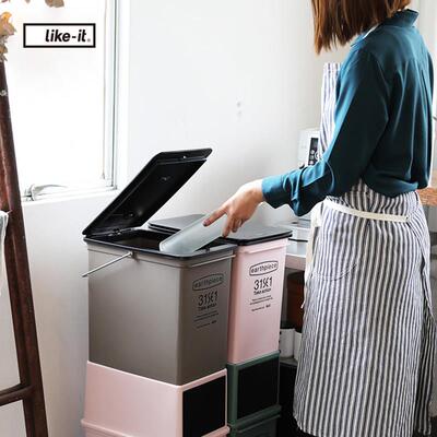 日本进口like it创意设计彩色堆叠垃圾桶大号家用厨房分类垃圾筒