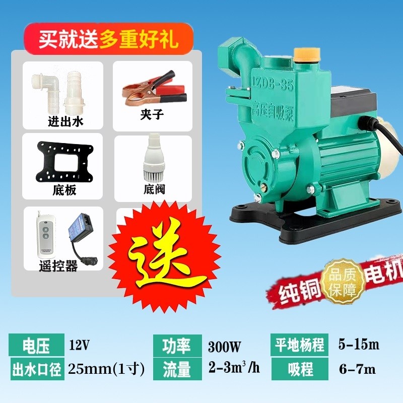 直流全自动增压自吸泵农用12V24V48V60v72伏电动车浇灌加压抽水泵