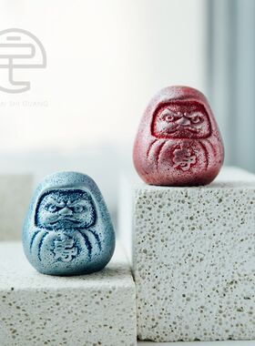 铸铁达摩。日本制进口南部铁器文镇纸平安开运书房桌面小摆件礼物
