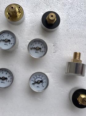 微小型轴向背接式气压力表25MM微型金属壳铜接头 y-25z 0～1mpa