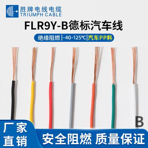 胜牌德标汽车线FLR9Y-B薄壁低压单芯汽车线PP绝缘125电机动力线速