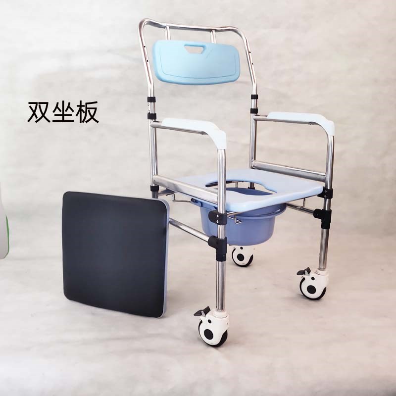 手动推车洗澡椅位移机卧床失能老人护理冲凉凳便椅轻松挪动代步车