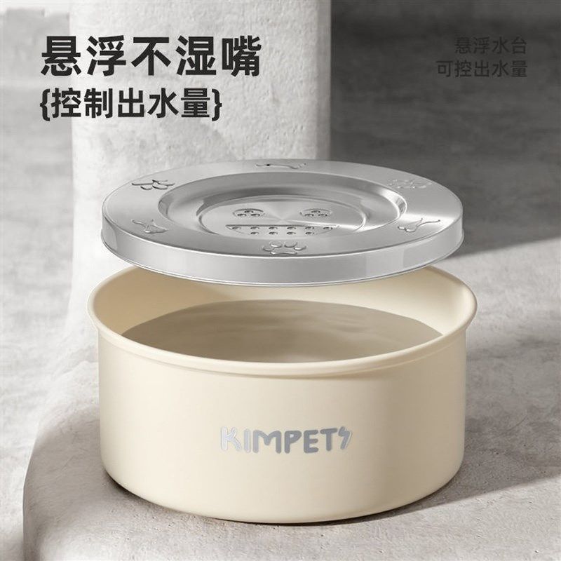 狗狗不锈钢饮水器不湿嘴悬浮水碗狗碗漂浮喝水器比熊专用大狗水盆