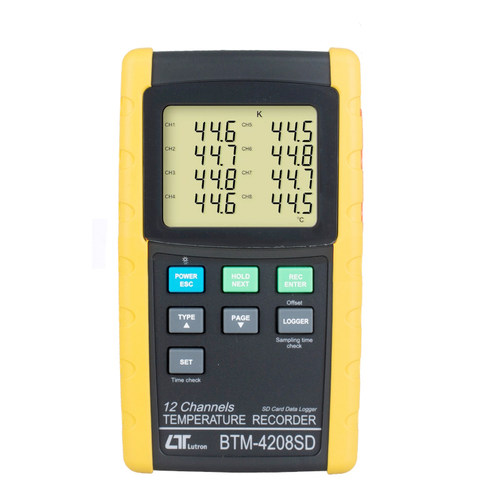 BTM4208SD数字12通道工业温度数据监测记录器多路温度计表测温仪
