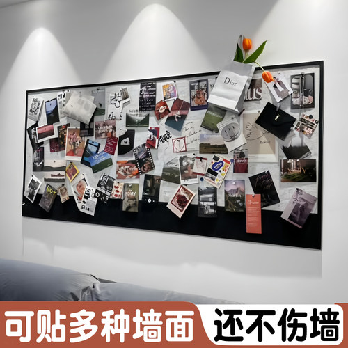 毛毡板宠物日常记录照片墙展示板墙贴软木板免打孔拍立得相片背景