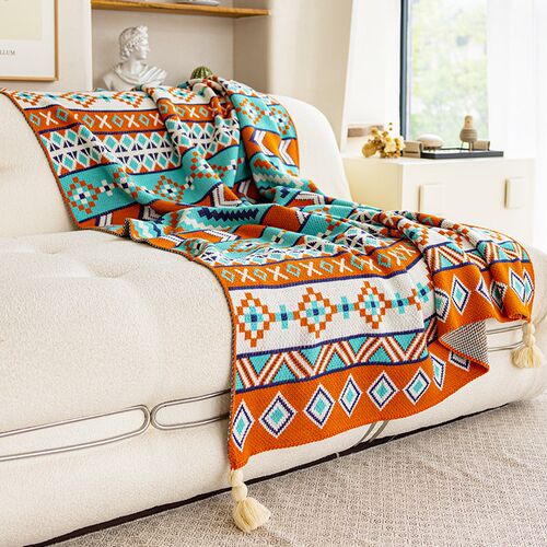 波西米亚复古沙发毯办公室加厚针织午睡空调盖毯单人毛毯披肩毯子