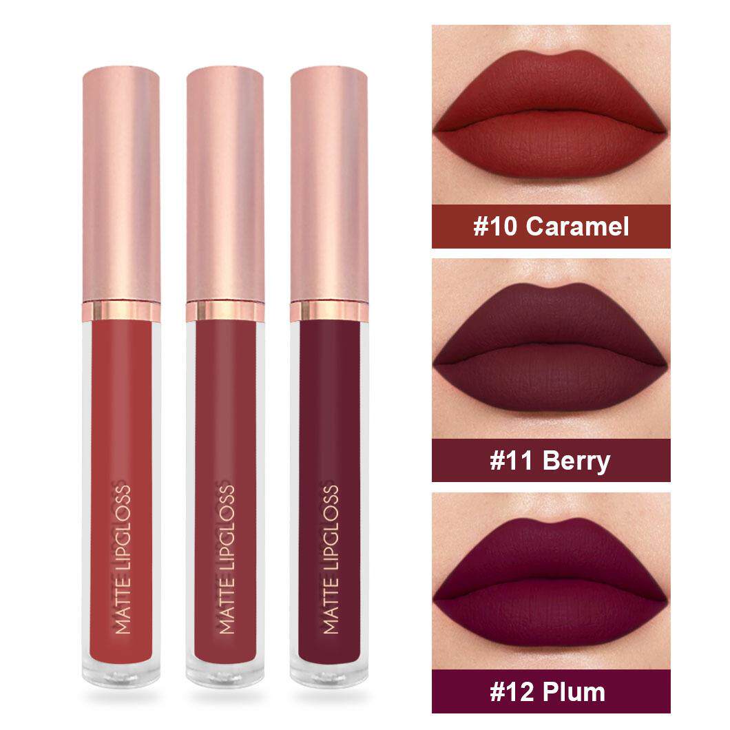3Pcs Hydrating Matte Lip Gloss Set 持妆水润哑光爆款唇釉套盒
