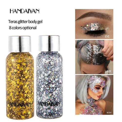Stage Makeup Sequins Gel 镭射大亮片持久爆闪身体眼影啫喱