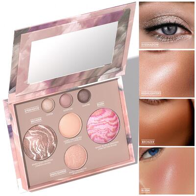 7 Color Shimmer Contour Palette 珠光高光眼影腮红一体修容盘
