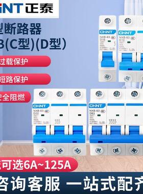 正泰小型空开断路器C型 D型NXB-63 1P2P3P4P10A16A20A32A63A