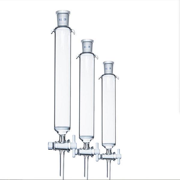 上海达丰具标口砂芯四氟阀门玻璃层析柱40*400/24