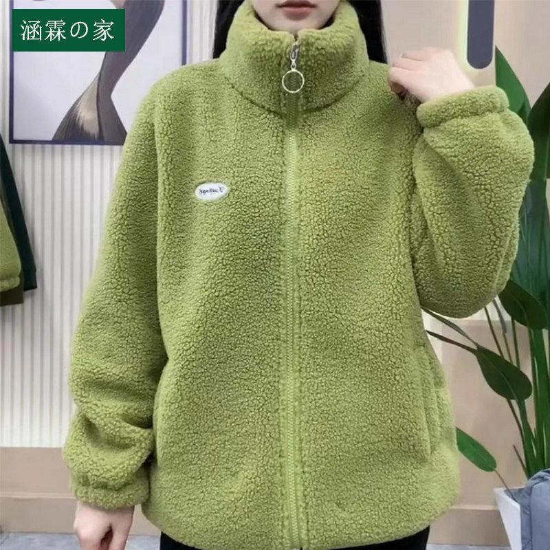 短外套女加厚一体绒秋冬季新款减龄洋派加绒颗粒绒保暖羊羔毛上衣,女装/女士精品,短外套,淘宝优惠券,粉丝福利购,淘宝优惠卷