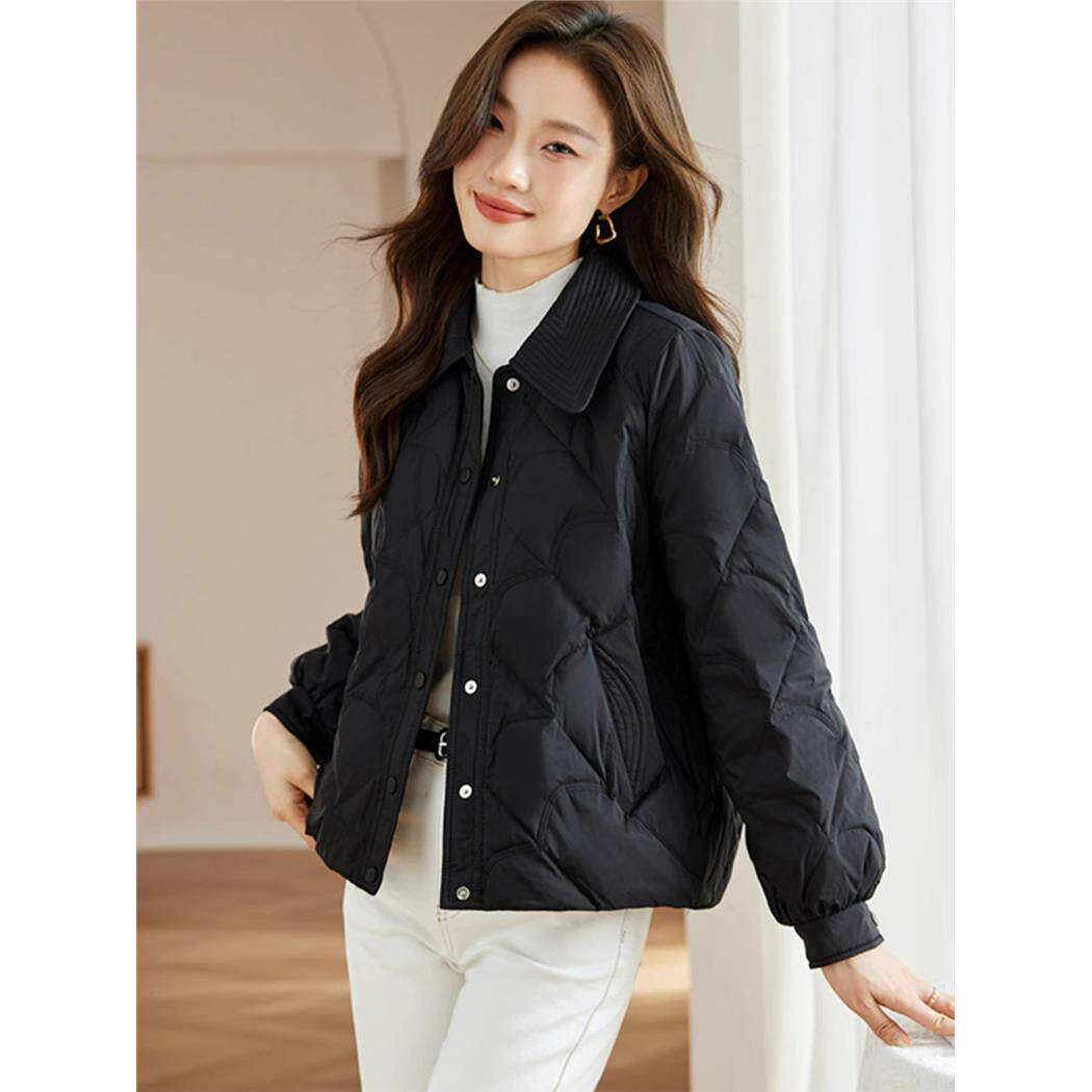 小香风短款羽绒棉服女冬季小个子宽松休闲轻薄2025年新款棉袄外套