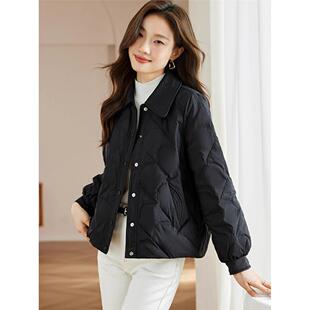 小香风短款羽绒棉服女冬季小个子宽松休闲轻薄2025年新款棉袄外套