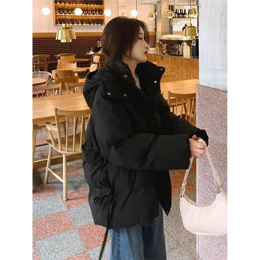黑色连帽羽绒服棉衣棉服女短款冬季2025新款小个子宽松显瘦外套潮,女装/女士精品,棉衣/棉服,淘宝优惠券,粉丝福利购,淘宝优惠卷
