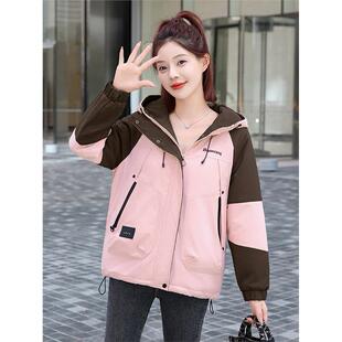 加棉冲锋衣女款2025新款棉服外套短款韩版宽松小个子冬季棉袄棉衣