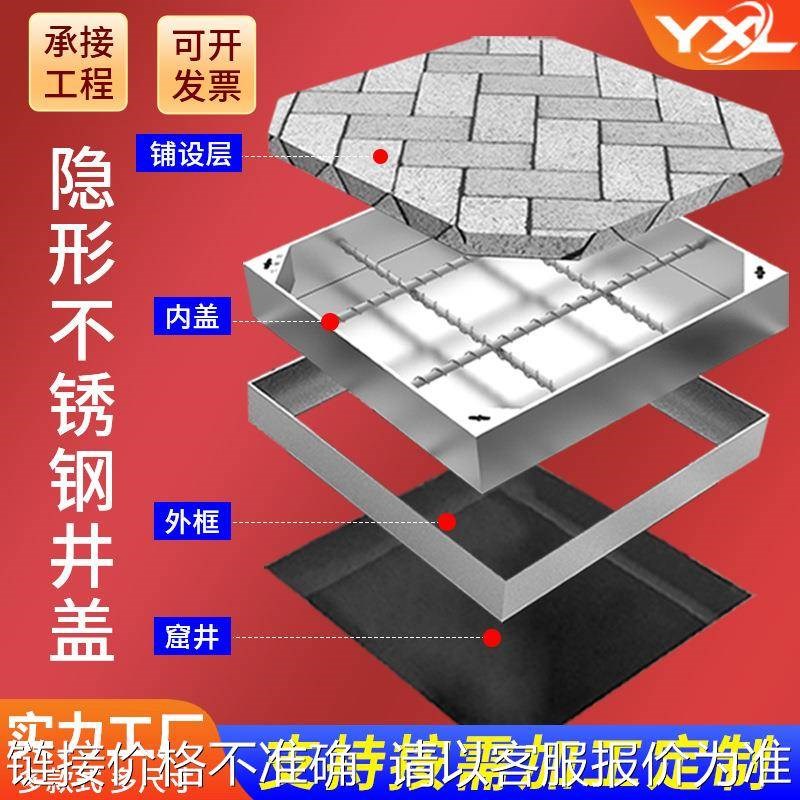 不锈钢隐形井盖304装饰方形井盖201电力雨水沙井盖不锈钢井盖厂家