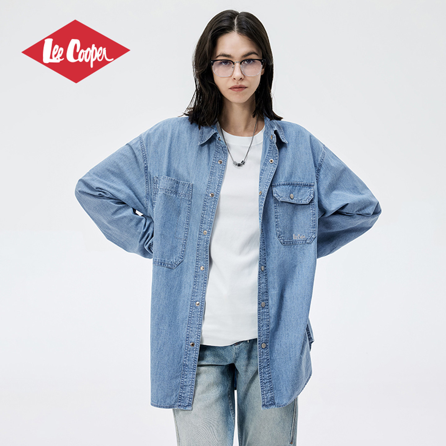 LeeCooper百搭复古工装牛仔衬衫图片