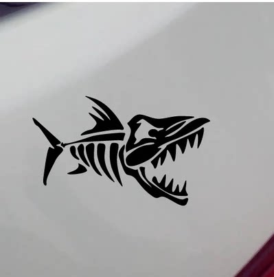 鱼贴纸 鱼骨 鱼骷髅 垂钓贴纸 矶钓 路亚 个性车贴