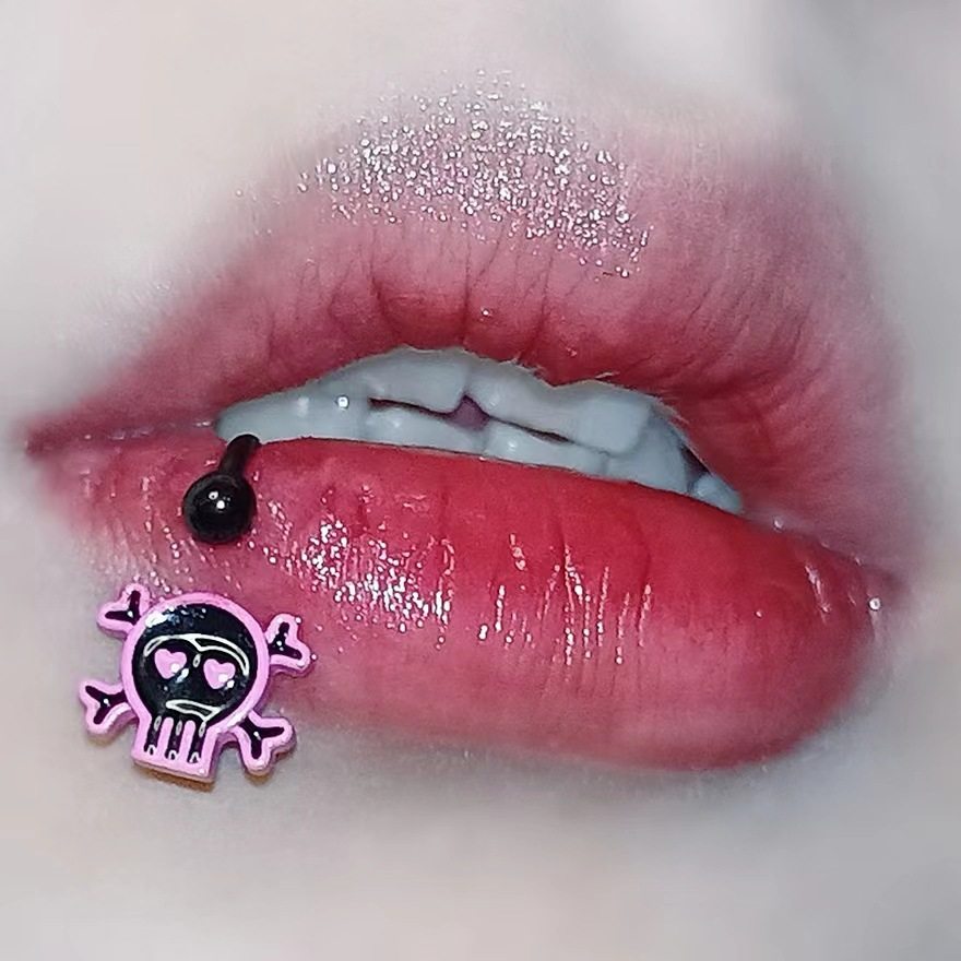 骷髅头粉色唇环唇钉穿刺饰品环马蹄环耳骨钉甜酷辣妹小众,饰品/流行首饰/时尚饰品新,唇环/唇钉,淘宝优惠券,粉丝福利购,淘宝优惠卷
