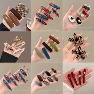 高级感精致秋冬发夹美拉德学院风夹发卡前额碎发侧边夹头饰