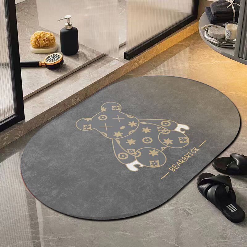 免洗硅藻泥家用门口入户浴室吸水地垫厨房卫生间橡胶防滑大号脚垫