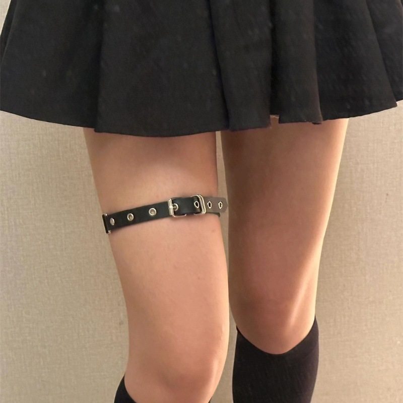 新款暗黑朋克哥辣妹钉针扣皮腿环腿带短裙性感大腿环金属绑腿链,饰品/流行首饰/时尚饰品新,腿链,淘宝优惠券,粉丝福利购,淘宝优惠卷