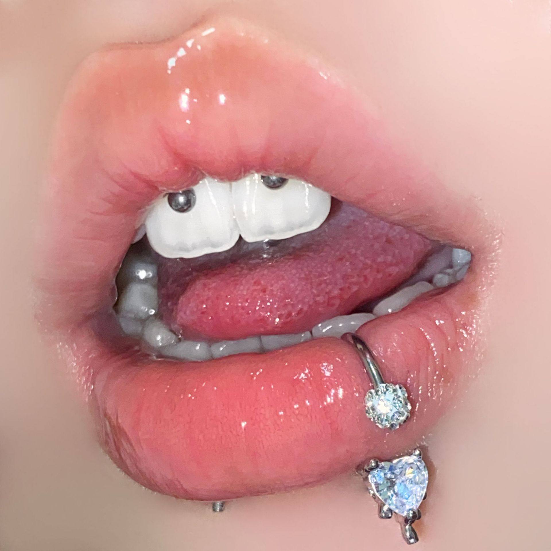 爱心锆石唇环不锈钢金属铜镶锆石耳骨环唇饰外牙穿刺饰品,饰品/流行首饰/时尚饰品新,唇环/唇钉,淘宝优惠券,粉丝福利购,淘宝优惠卷