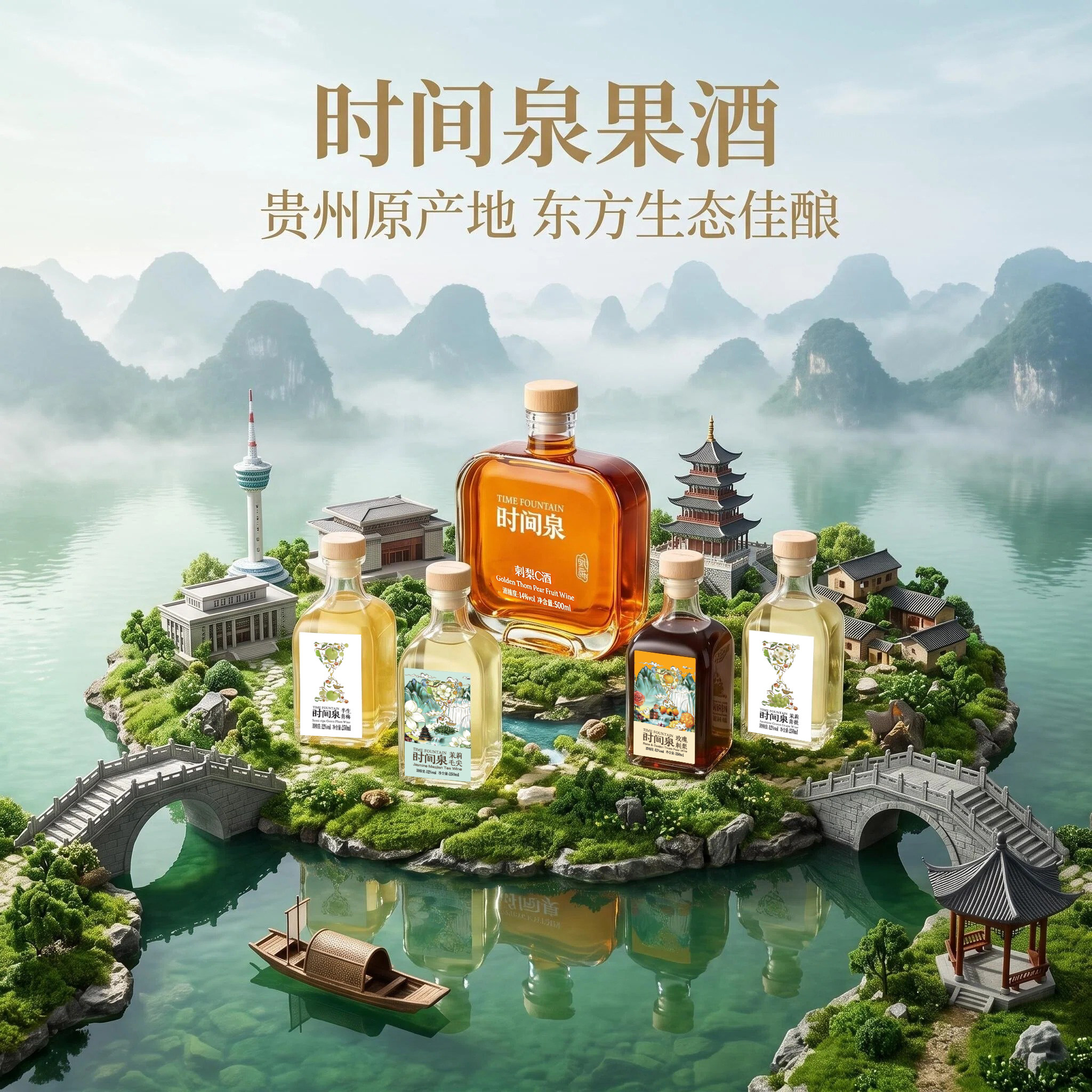 时间泉高山糯米酿天然发酵果酒女士低度甜酒节日伴手礼微醺礼盒品