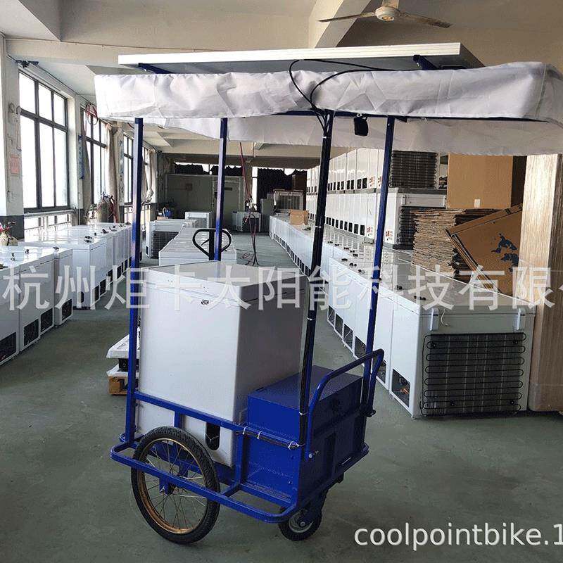 人力三轮车地摊载货冷冻食品直供人力手推三轮冰淇淋车商用冷饮车