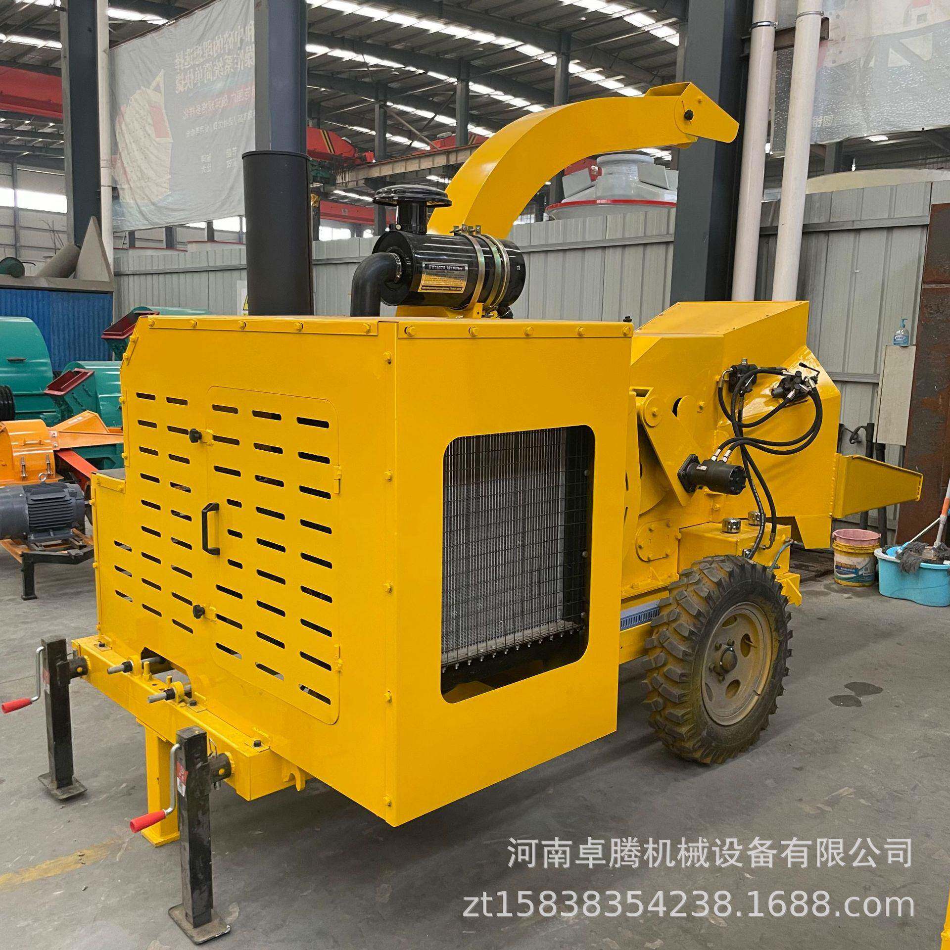 废旧木材粉碎机玉米芯秸秆粉碎机木材切片粉碎机移动式树枝木屑机