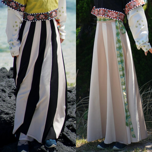 茱萸汉服｜阿尔卑斯唐 24破间色裙 唐制汉服日常春夏女装半身裙